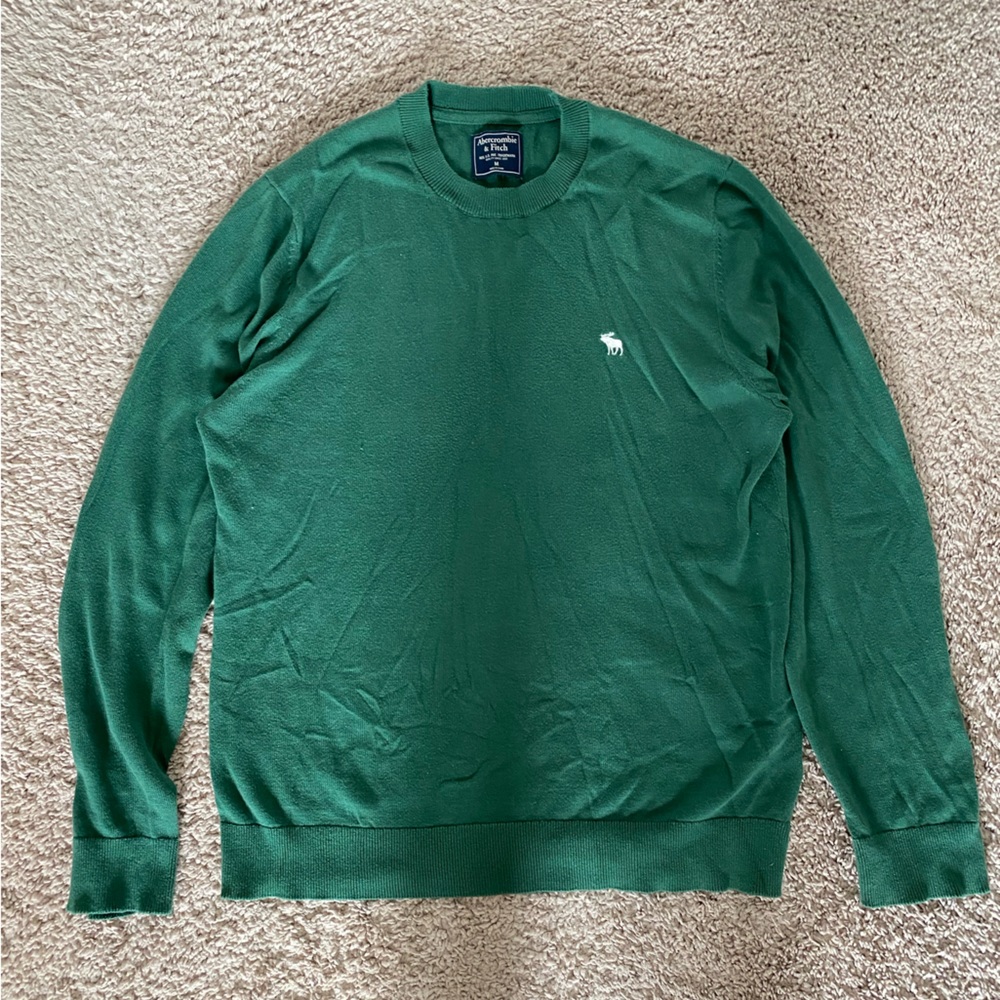 Abercrombie and Fitch Green Crewneck Sweater